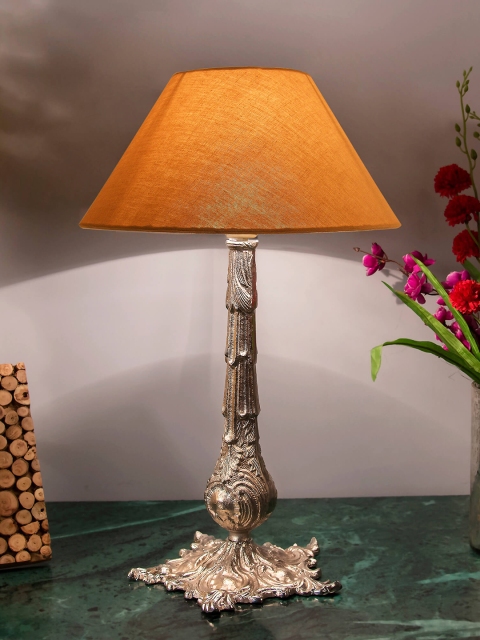 Homesake Silver-Toned & Cream-Coloured Self Design Handcrafted Table Lamp with Shade
Homesake Silver-Toned & Cream-Coloured Self Design Handcrafted Table Lamp with Shade