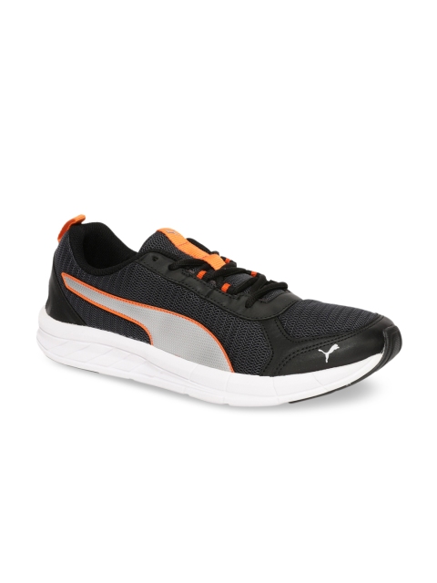 Puma Men Black Mesh Mid-Top Running Shoes
