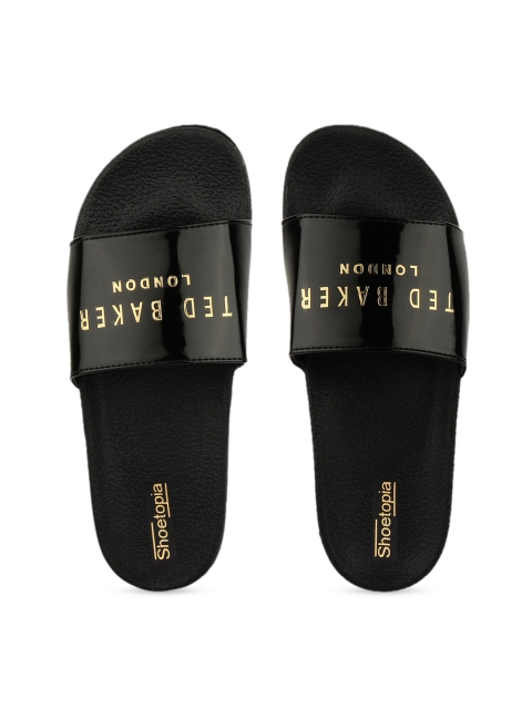 Shoetopia Women Black Solid Sliders