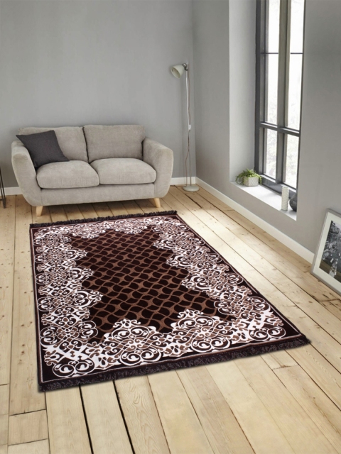 ROMEE Brown & Beige Printed Anti-Skid Carpet