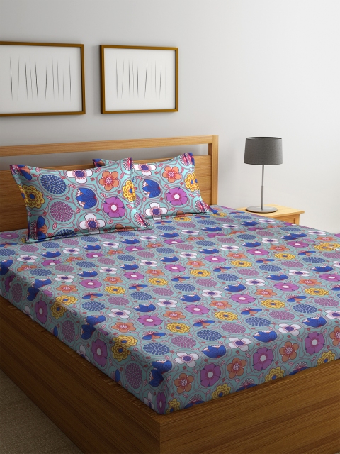 BOMBAY DYEING Teal & Blue Floral 104 TC Cotton 1 Queen Bedsheet with 2 Pillow Covers
BOMBAY DYEING Teal & Blue Floral 104 TC Cotton 1 Queen Bedsheet with 2 Pillow Covers
