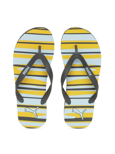 Puma Unisex Grey Textured Thong Flip-Flops 37088101-Asphalt