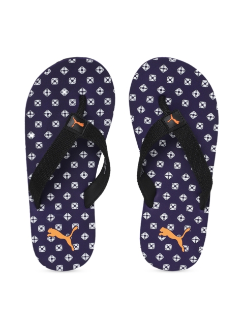 Puma Unisex Purple Textured Thong Flip-Flops 36833105-Indigo-Orange Popsicle