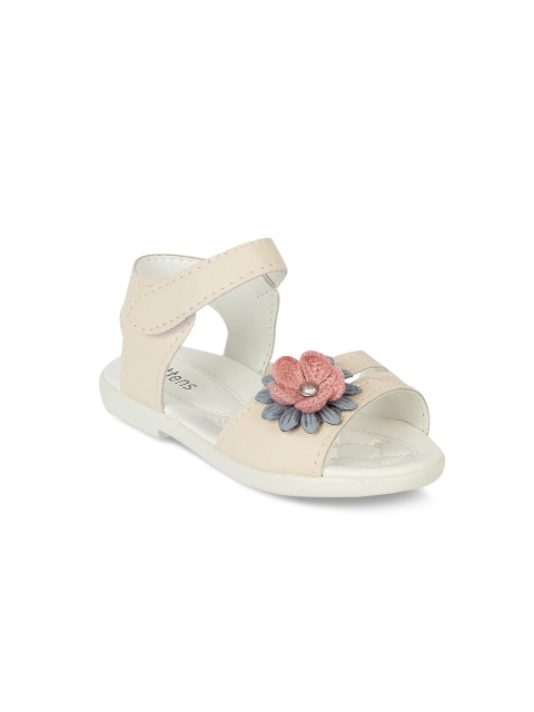 Kittens Girls Beige Solid Open Toe Flats
