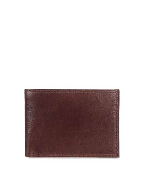 Swiss Design Men Brown Textured Two Fold Wallet