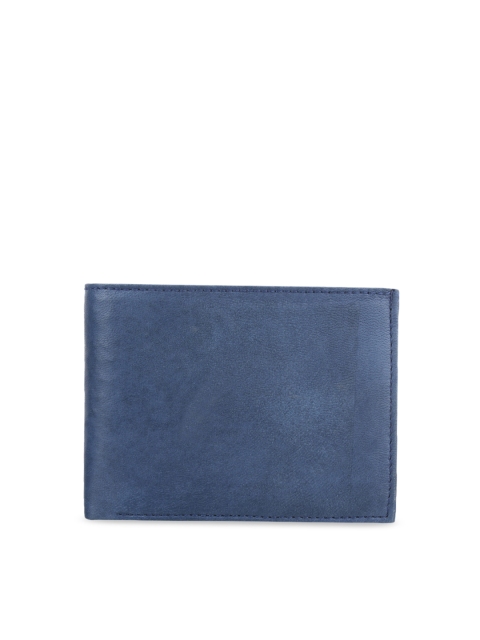 Swiss Design Men Blue Solid Two Fold Leather Wallet