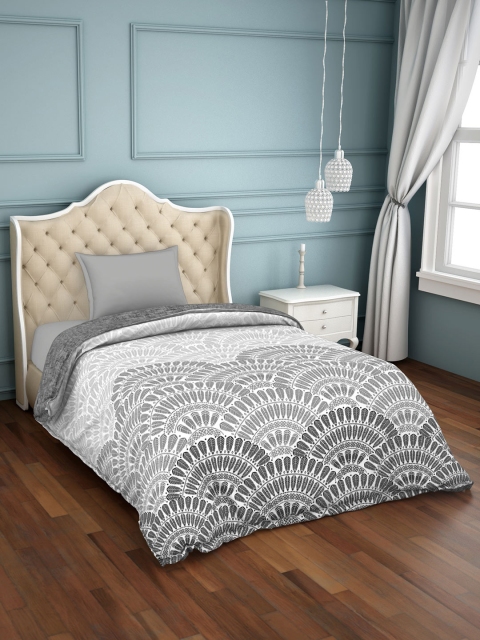 SPACES Grey Abstract AC Room 150 GSM Single Bed Comforter
