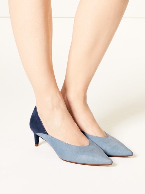 Marks & Spencer Women Blue Colourblocked Pumps