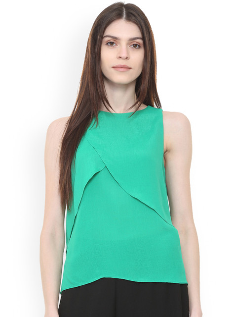 Van Heusen Woman Women Green Solid Top 
Van Heusen Woman Women Green Solid Top