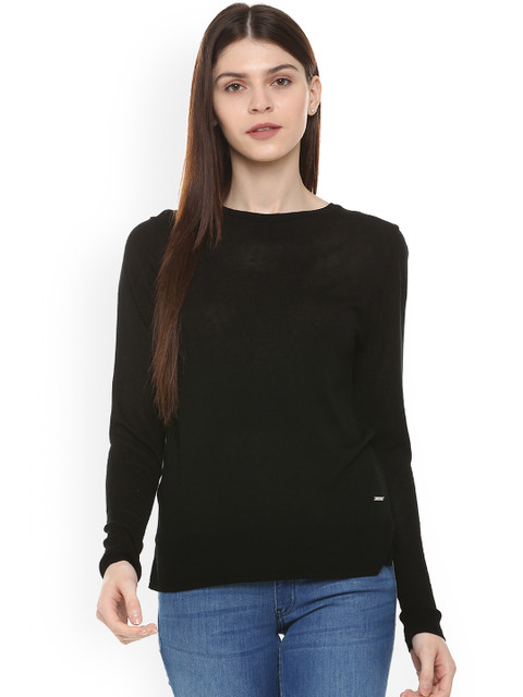 Van Heusen Women Black Solid Top 
Van Heusen Women Black Solid Top