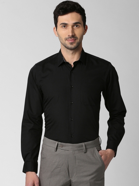 Peter England Men Black Slim Fit Solid Formal Shirt