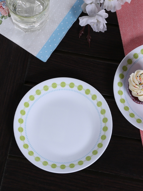 Corelle White Set of 6 Printed Glass Plate Set