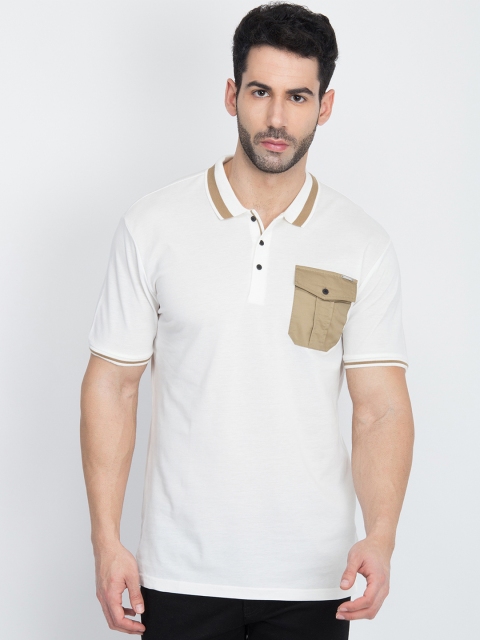 Antony Morato Men White Solid Polo Collar T-shirt