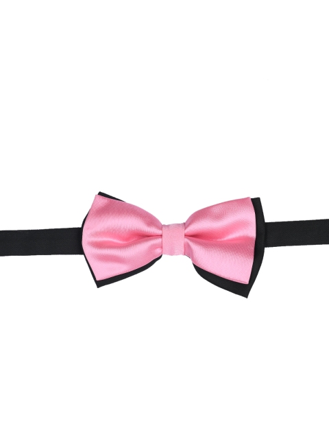 Tossido Pink & Black Solid Bow Tie