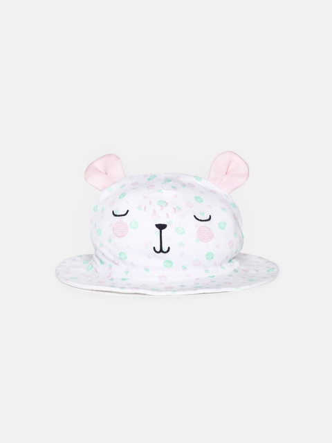 MINI KLUB Girls Blue Printed Sun Hat, White