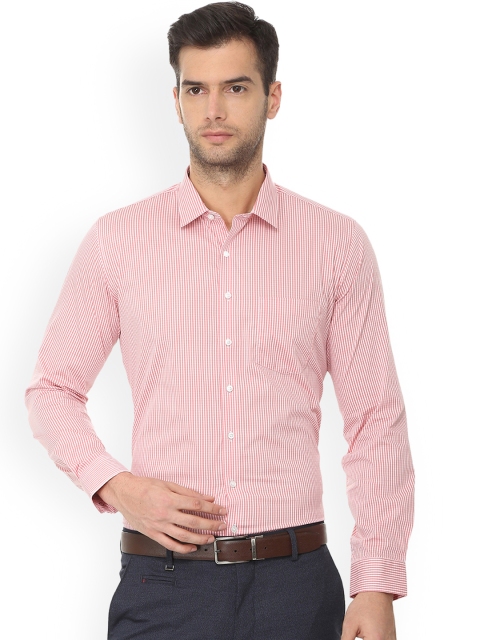 Van Heusen Men Pink Slim Fit Checked Formal Shirt
