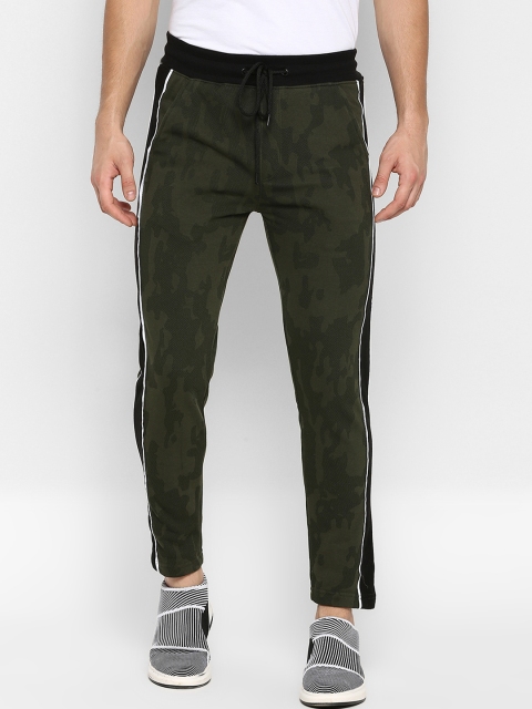SKULT by Shahid Kapoor Men Green Printed Slim-Fit Track Pant