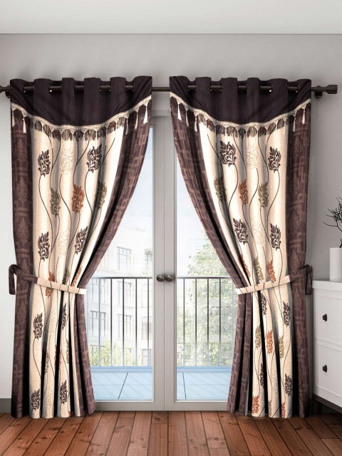Fashion String Set of 2 Brown Long Door Curtains