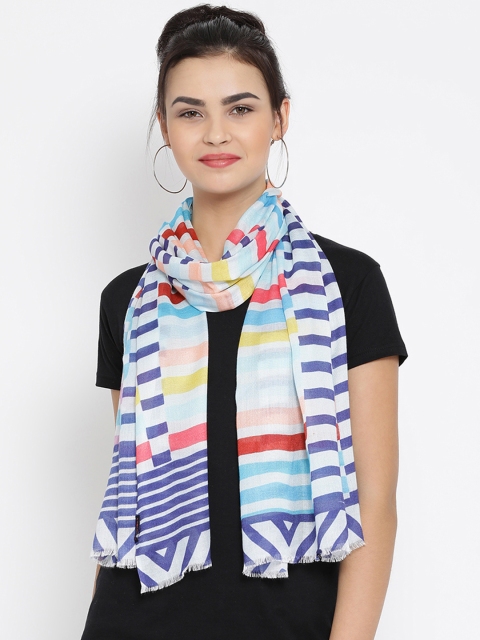 SHINGORA Women Blue & White Printed Stole