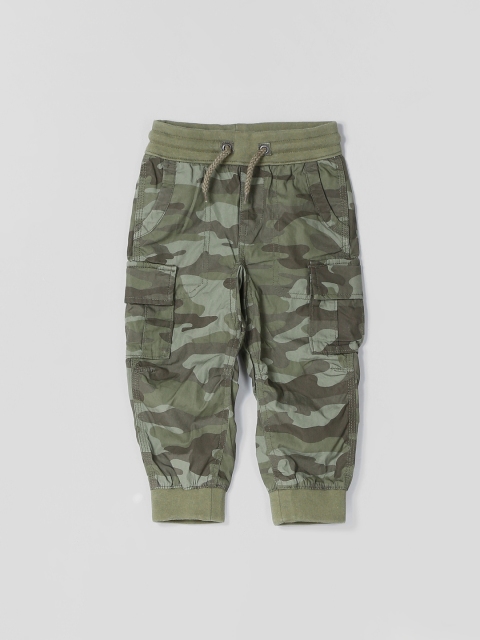 GAP Boys Green Camouflage Printed Joggers