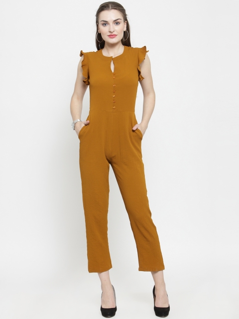 Magnetic Designs Mustard Yellow Solid Basic Jumpsuit