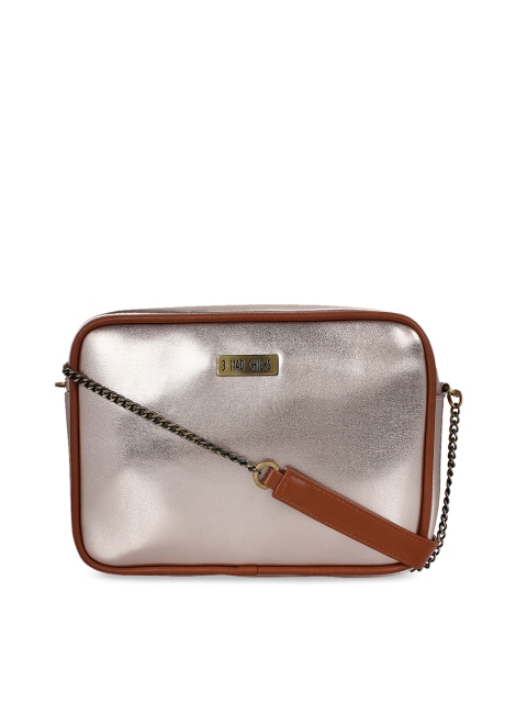 3 Mad Chicks Gold-Toned Solid Sling Bag
