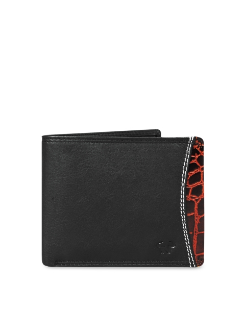CALFNERO Men Multicoloured Solid Two Fold Leather Wallet, Multi