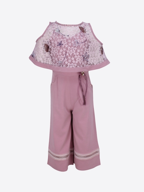 CUTECUMBER Pink Solid Basic Jumpsuit