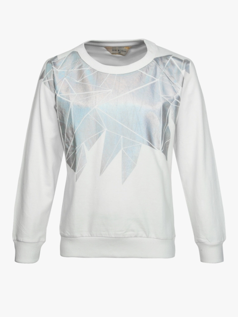 Gini and Jony Girls White Printed Sweatshirt