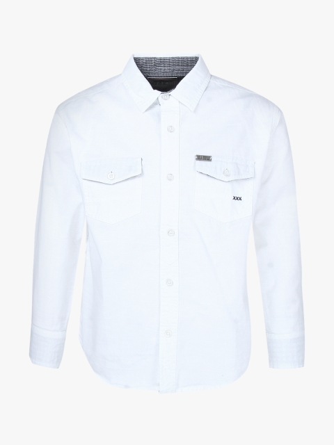 White Regular Fit Casual Shirt