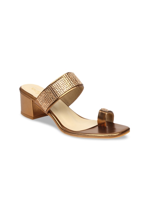 VALIOSAA Women Copper-Toned Embellished Heels