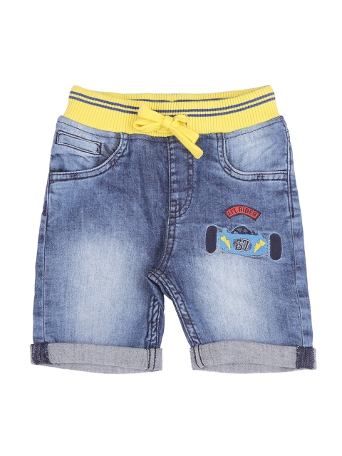 Pantaloons Baby Boys Blue Washed Regular Fit Denim Shorts