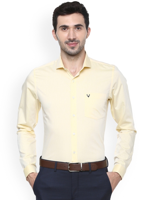 Allen Solly Men Yellow Slim Fit Solid Formal Shirt