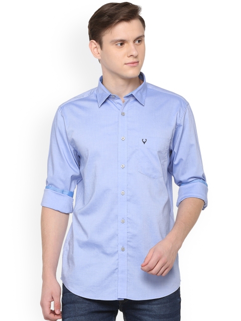 Allen Solly Men Blue Slim Fit Solid Casual Shirt