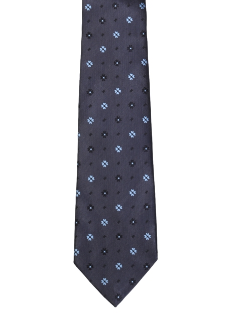 Tossido Grey Woven Design Broad Tie