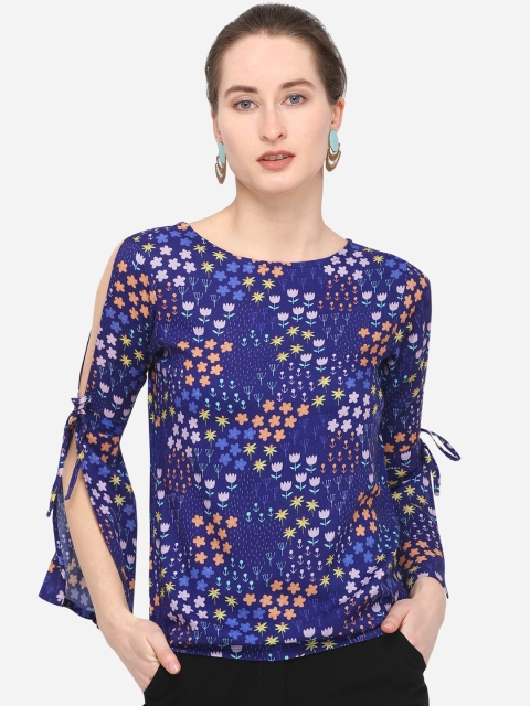Smarty Pants Women Blue Printed A-Line Top