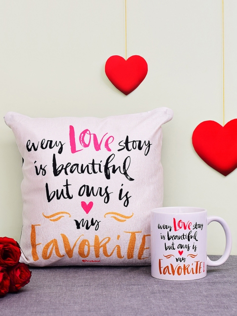 Archies Love Gifts Set Of 2 Valentines Day Special Combo of Cushion & Mug, Multi