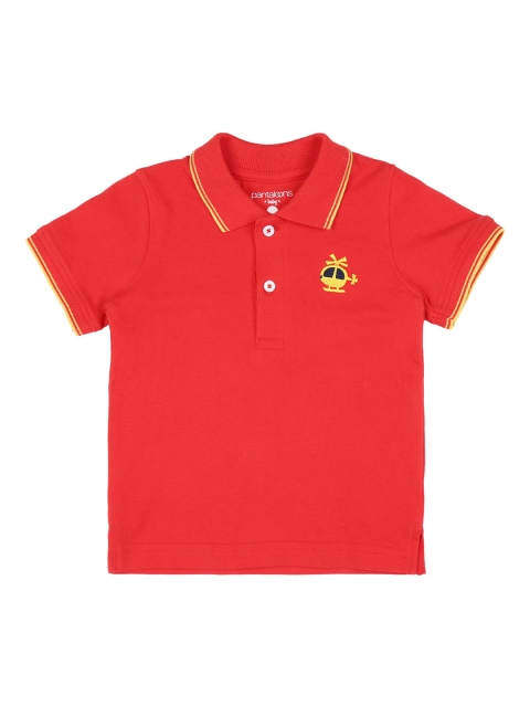 Pantaloons Baby Boys Red Solid Polo Collar T-shirt