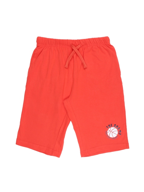 Pantaloons Junior Boys Red Solid Regular Fit Sports Shorts