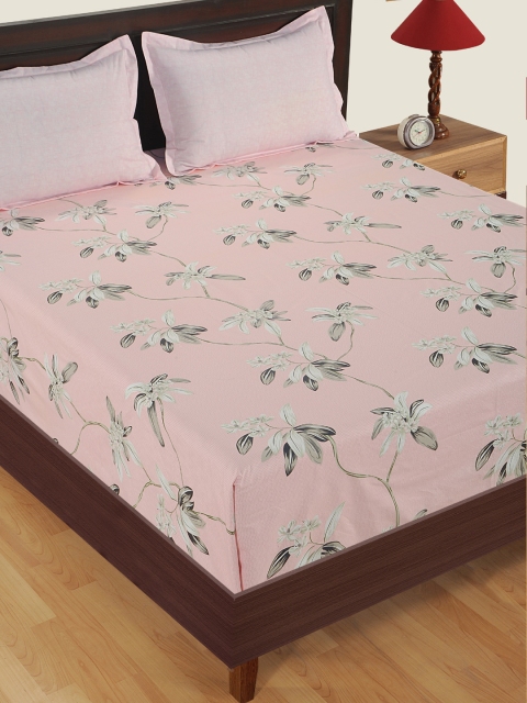 SWAYAM Peach-Coloured & Grey Floral 160 TC Cotton 1 Extra Large Bedsheet with 2 Pillow Covers
SWAYAM Peach-Coloured & Grey Floral 160 TC Cotton 1 Extra Large Bedsheet with 2 Pillow Covers