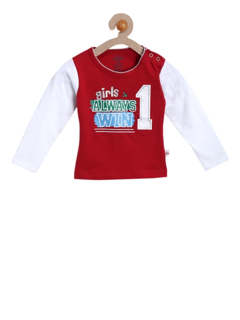 612 league Girls Red Printed Top