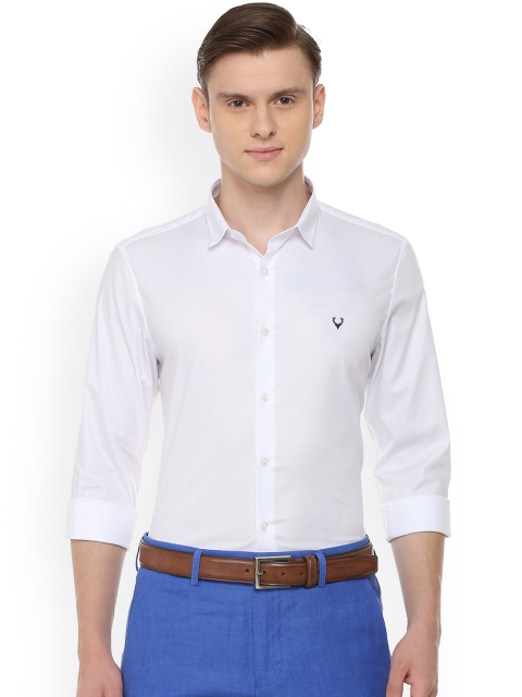 Allen Solly Men White Slim Fit Solid Formal Shirt