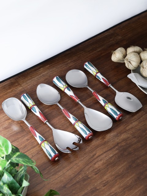 VarEesha Multicoloured 6-Pieces Printed Stainless Steel Hand-painted Serving Spoon Set, Multi
VarEesha Multicoloured 6-Pieces Printed Stainless Steel Hand-painted Serving Spoon Set, Multi