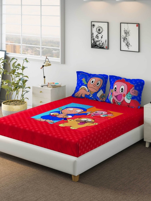 DDecor Blue & Red Cartoon Characters 210 TC Cotton 1 Queen Bedsheet with 2 Pillow Covers
DDecor Blue & Red Cartoon Characters 210 TC Cotton 1 Queen Bedsheet with 2 Pillow Covers