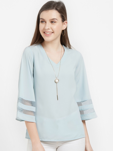 Soie Women Blue Solid Top