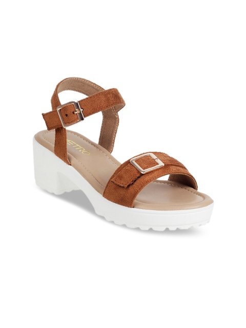 Metro Girls Tan Brown Solid Heels