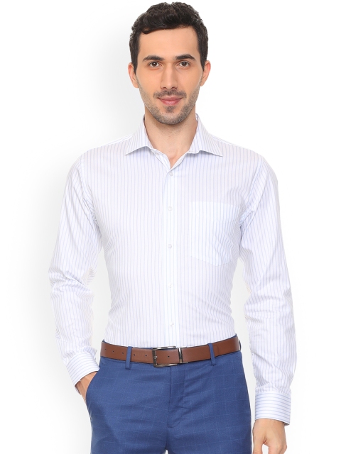 Van Heusen Men Blue Slim Fit Striped Formal Shirt