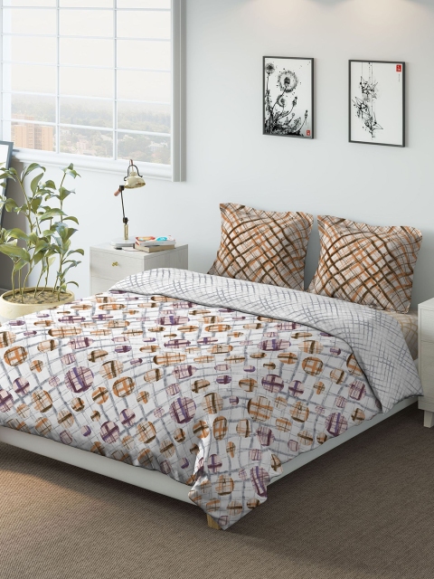 DDecor Multicoloured 150TC Printed Bedding Set with Comforter, Multi