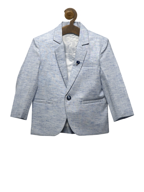 RIKIDOOS Boys Blue Self Design Tailored Fit Single-Breasted Pure Cotton Blazer
RIKIDOOS Boys Blue Self Design Tailored Fit Single-Breasted Pure Cotton Blazer