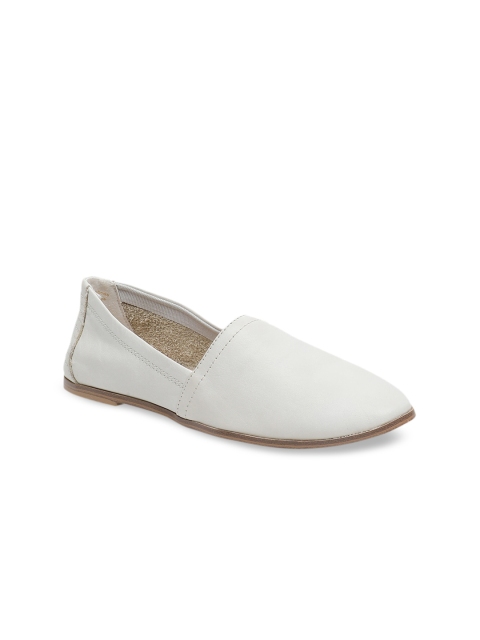 ALDO Women White Leather Slip-On Sneakers
